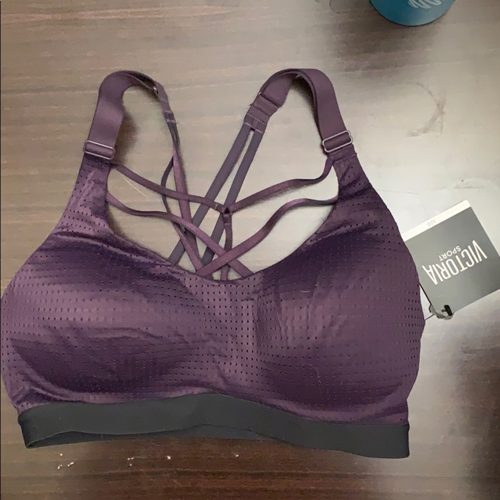 Strappy purple sports bra VSX